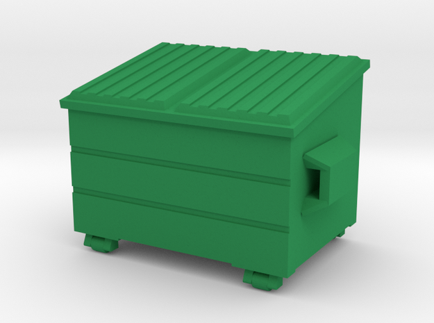 Dumpster - HO 87:1 Scale in Green Processed Versatile Plastic