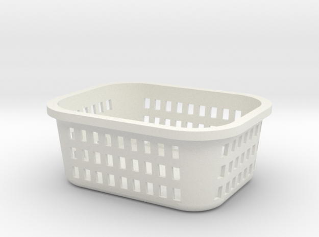 1:6 Laundry Basket in White Natural Versatile Plastic