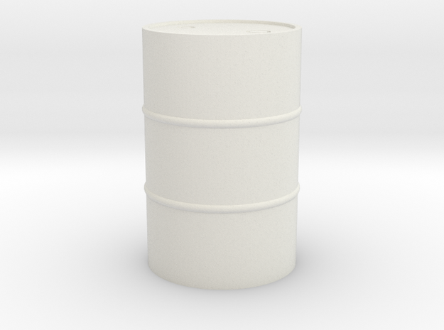 55 Gal Drum - HO 87:1 Scale in White Natural Versatile Plastic