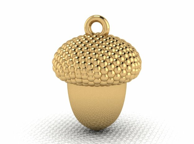 Acorn Pendant in 14k Gold Plated Brass