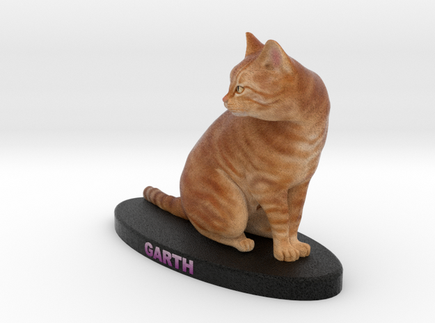 Custom Cat Figurine - Garth in Full Color Sandstone