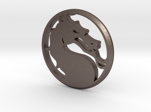 Mortal Kombat Medallion in Polished Bronzed Silver Steel