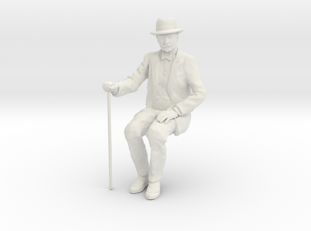 David Sitting WSF 7/8ths scale in White Natural Versatile Plastic