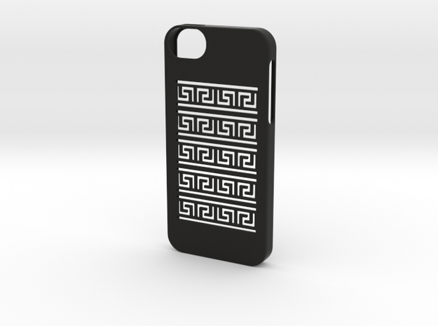 Iphone 5/5s greek meander case in Black Natural Versatile Plastic