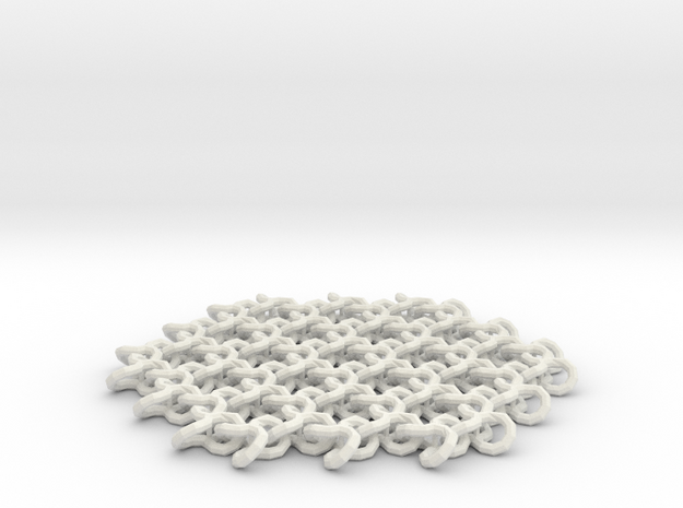Flex lattice coaster. in White Natural Versatile Plastic