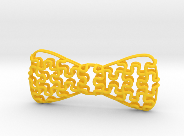 Lightweight Bowtie Puzzle in Yellow Processed Versatile Plastic