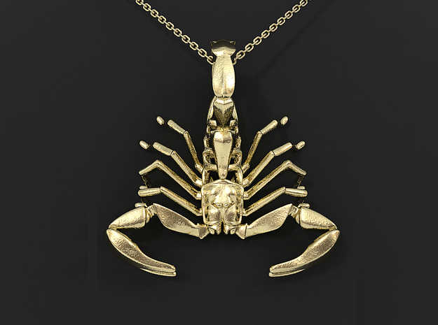 Scorpio Zodiac Pendant in 14k Gold Plated Brass