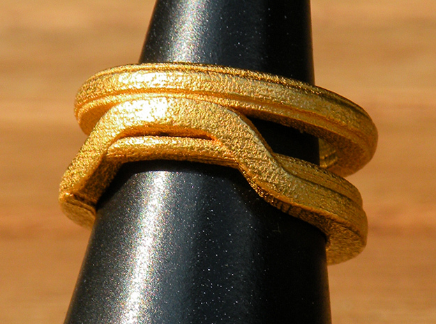Balem's Ring1 - US-Size 2 1/2 (13.61 mm) in Polished Gold Steel
