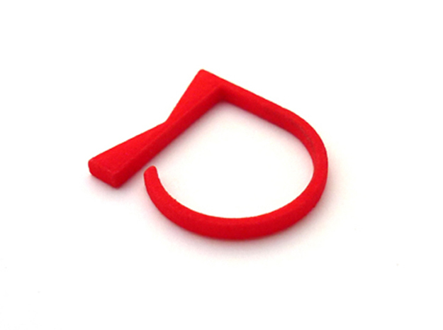 Adjustable ring. Basic model 4. in Red Processed Versatile Plastic
