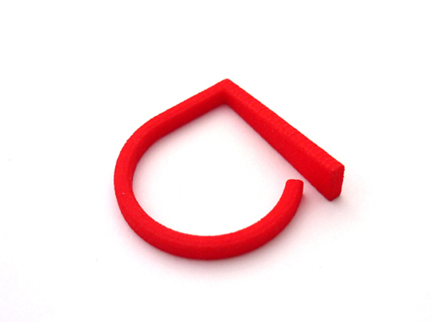 Adjustable ring. Basic model 9. in Red Processed Versatile Plastic