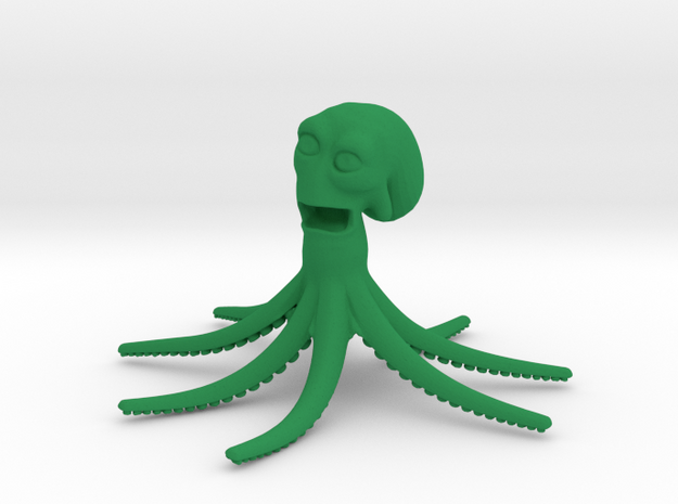 Toon octopus pose 01 in Green Processed Versatile Plastic