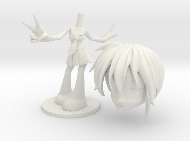 AniMe - Teeny Figurine - Schoolgirl in White Natural Versatile Plastic