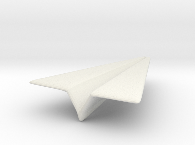 Paper Airplane 1 in White Natural Versatile Plastic