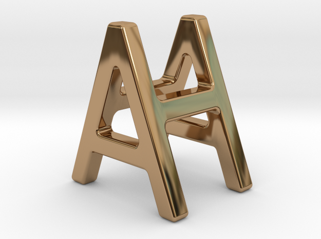AH HA - Two way letter pendant in Polished Brass