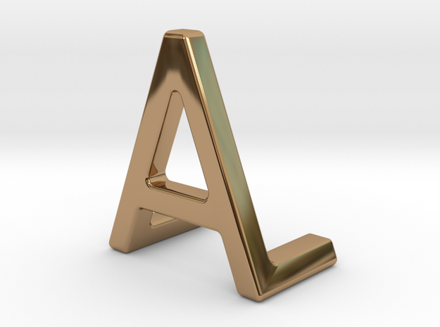 AL LA - Two way letter pendant in Polished Brass