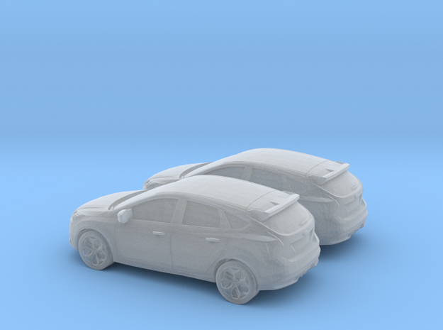 1/148 2X 2012 Ford Focus in Smooth Fine Detail Plastic
