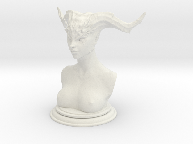 Demon head bust 02 in White Natural Versatile Plastic