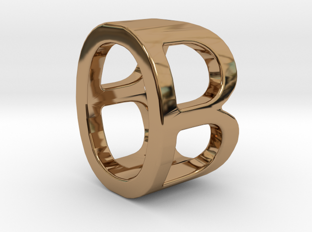 Two way letter pendant - BO OB in Polished Brass