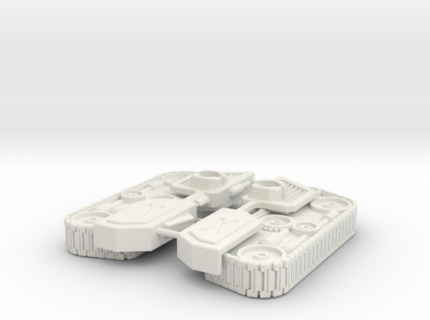 Blocky Driller Tracks Attachment in White Natural Versatile Plastic