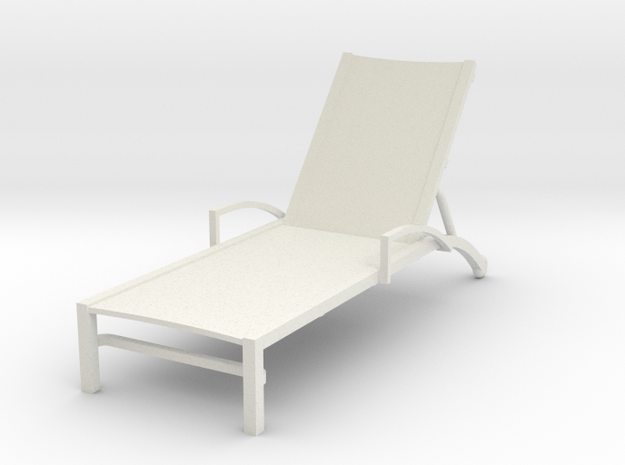 Miniature 1:24 Provence Chaise (Not Full Size) in White Natural Versatile Plastic