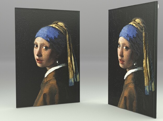 Girl With A Pearl Earring (Jan Vermeer) in Full Color Sandstone