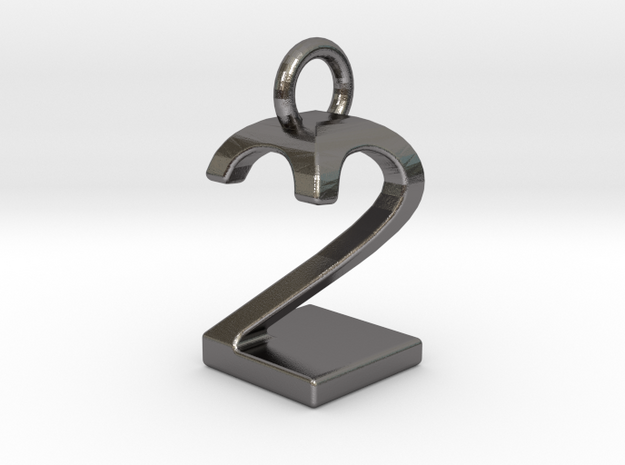22 2 - Two way letter pendant in Polished Nickel Steel