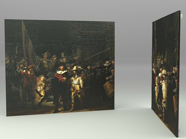 The Night Watch (Rembrandt) in Full Color Sandstone