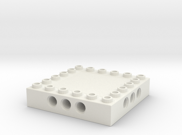 CustomMaker BrickFrame 6x6x3 With Axle Mounts in White Natural Versatile Plastic