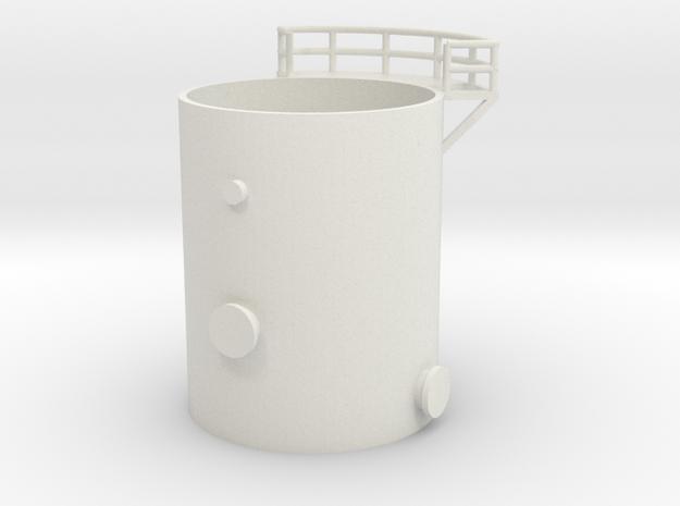 'N Scale' - Distillation Tower - Bottom Section in White Natural Versatile Plastic