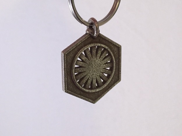 First Order Keychain in Polished Bronzed Silver Steel