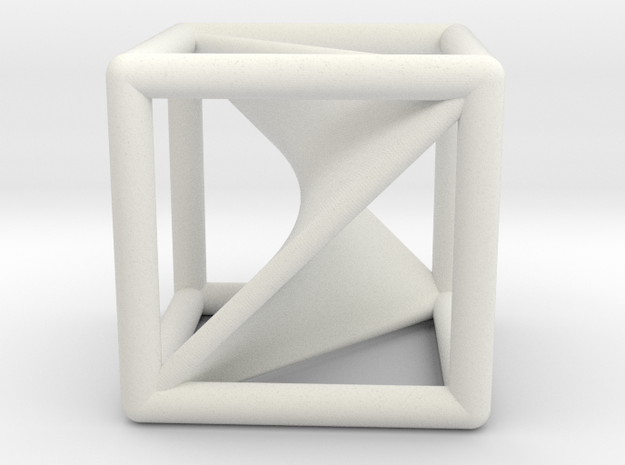 Segre embedding in a cube (XXL). in White Natural Versatile Plastic
