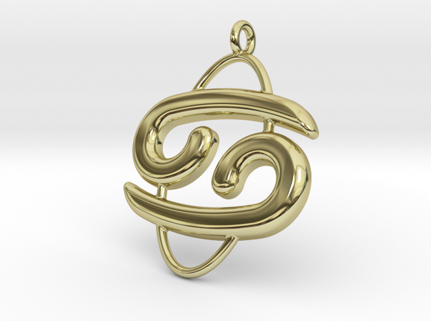 Cancer Pendant in 18k Gold Plated Brass