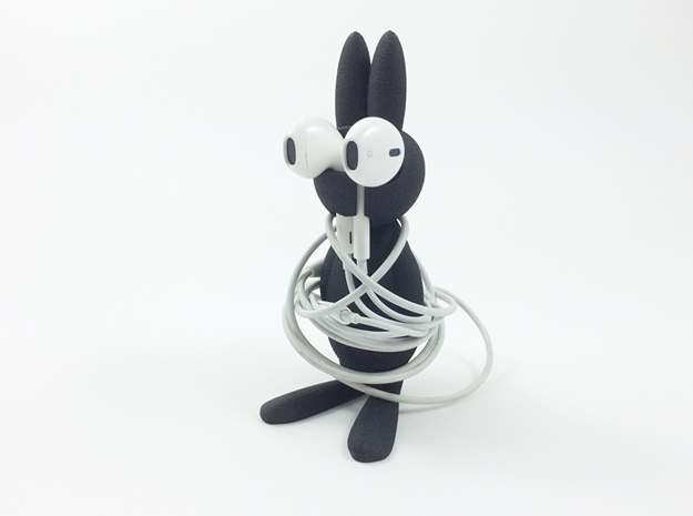 WrappedRabbit - EarPod Holder in Black Natural Versatile Plastic