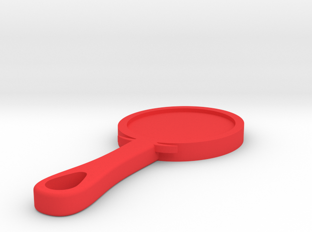 Hand Mirror Charm in Red Processed Versatile Plastic