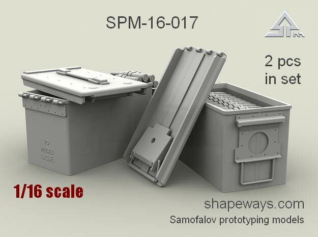 1/16 SPM-16-017 cal.50 ammobox opened in Clear Ultra Fine Detail Plastic