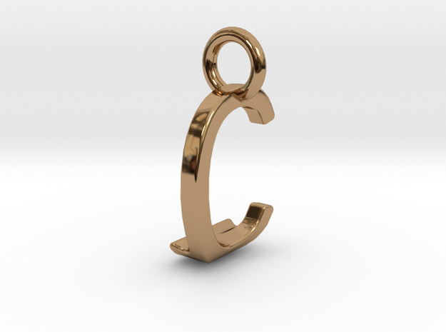 Two way letter pendant - CJ JC in Polished Brass