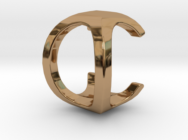 Two way letter pendant - CO OC in Polished Brass
