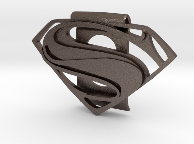 Superman Money Clip in Polished Bronzed Silver Steel