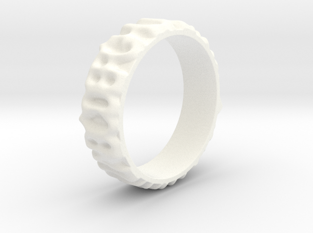 Blurred ABC Ring Size 9.75 in White Processed Versatile Plastic