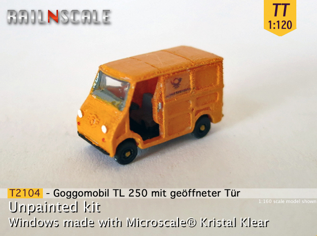 Goggomobil TL w/ opened door (TT 1:120) in Tan Fine Detail Plastic