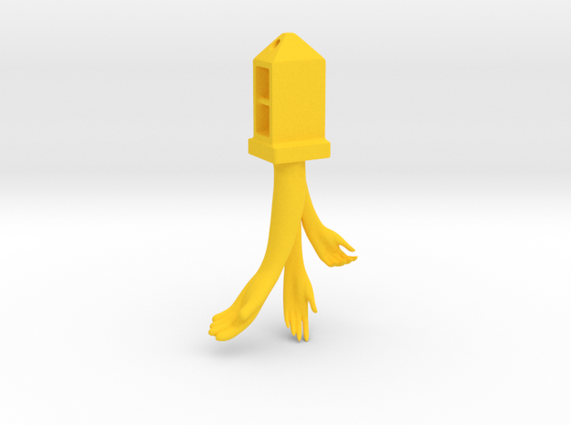 Conceptual Keychain / Pendant in Yellow Processed Versatile Plastic