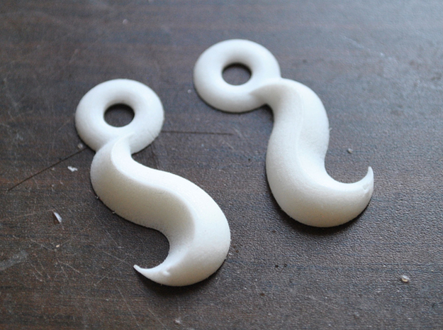  Princess' Earrings - part 1 in White Processed Versatile Plastic