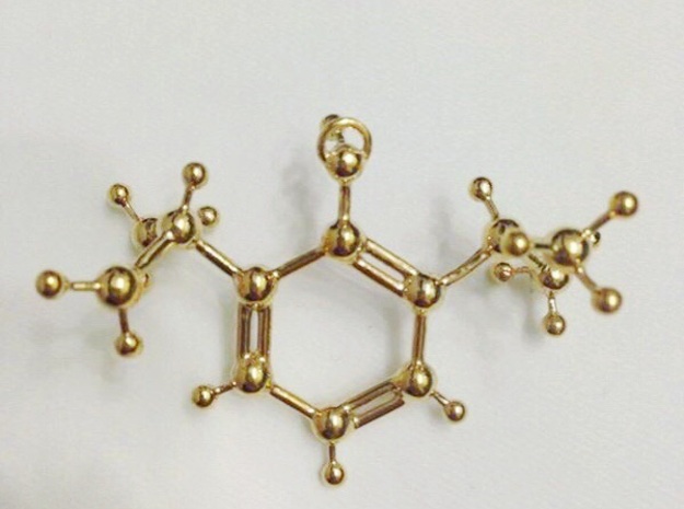 Propofol Molecule in Polished Brass
