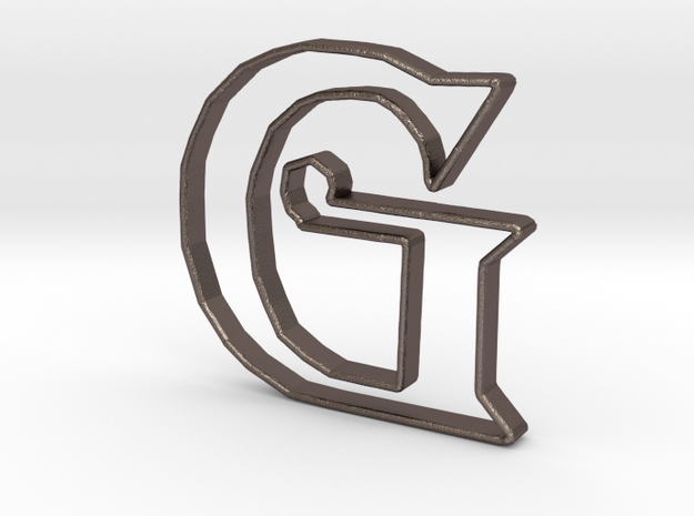 Typography Pendant G in Polished Bronzed Silver Steel