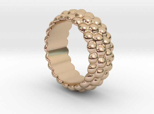 Big Bubble Ring 20 - Italian Size 20 in 14k Rose Gold Plated Brass
