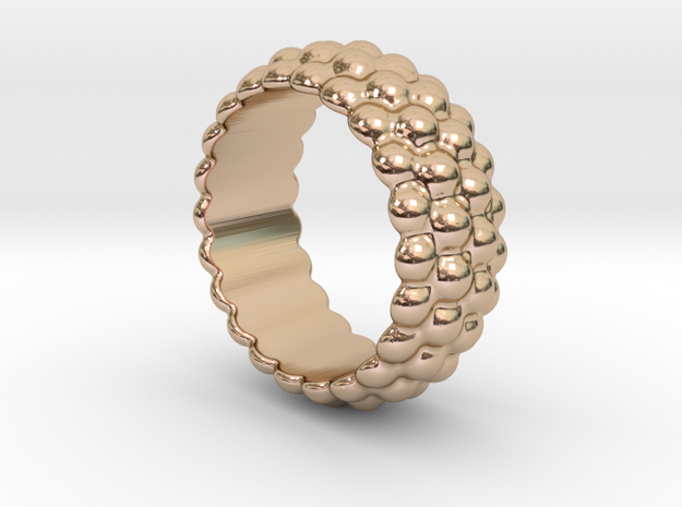 Big Bubble Ring 22 - Italian Size 22 in 14k Rose Gold Plated Brass