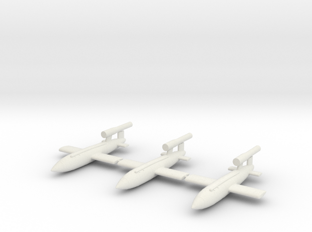 V1 Buzz Bomb 144th Scale - 3 Pack in White Natural Versatile Plastic