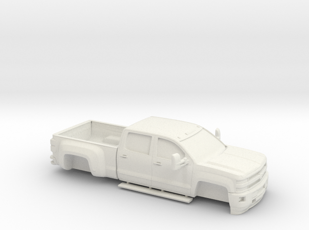 1/64 2015 Chevrolet Silverado Dually No Tires in White Natural Versatile Plastic