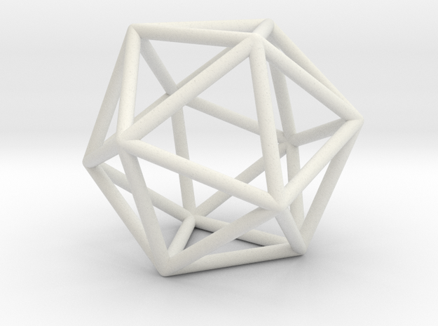0026 Icosahedron E (5 cm) in White Natural Versatile Plastic