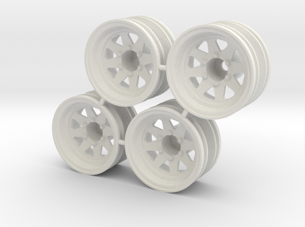 Rim Wagon Wheel 1/4" offset - Losi McRC/Trekker in White Natural Versatile Plastic